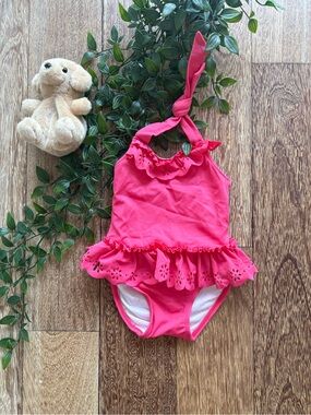 Janie and Jack Hot Pink Ruffle One-Piece Swimsuit